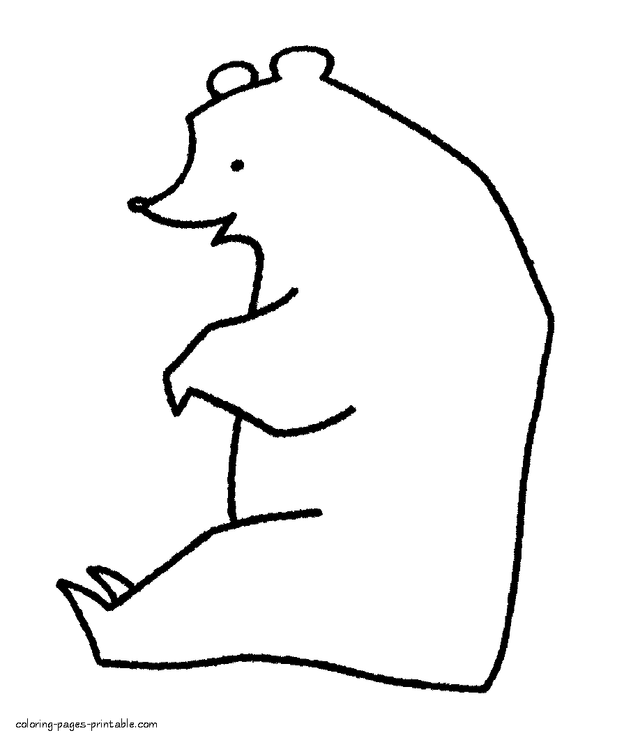 Coloring activities for preschoolers. Bear page to print
