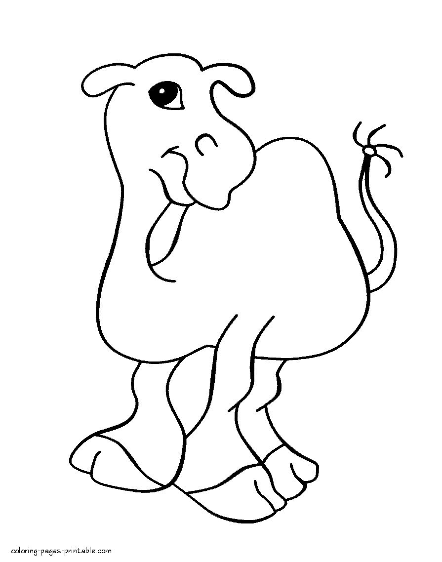 Coloring pages for preschoolers. Camel