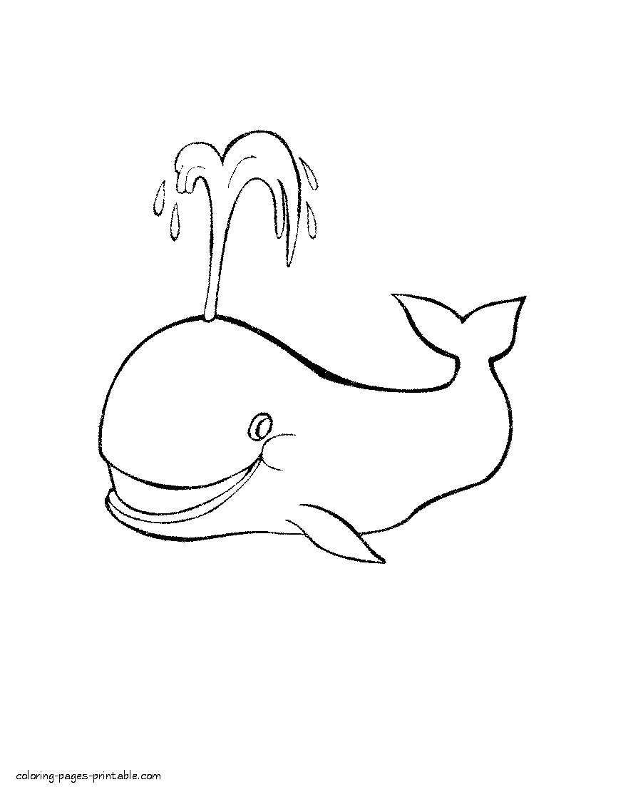 Whale coloring page for preschool kids