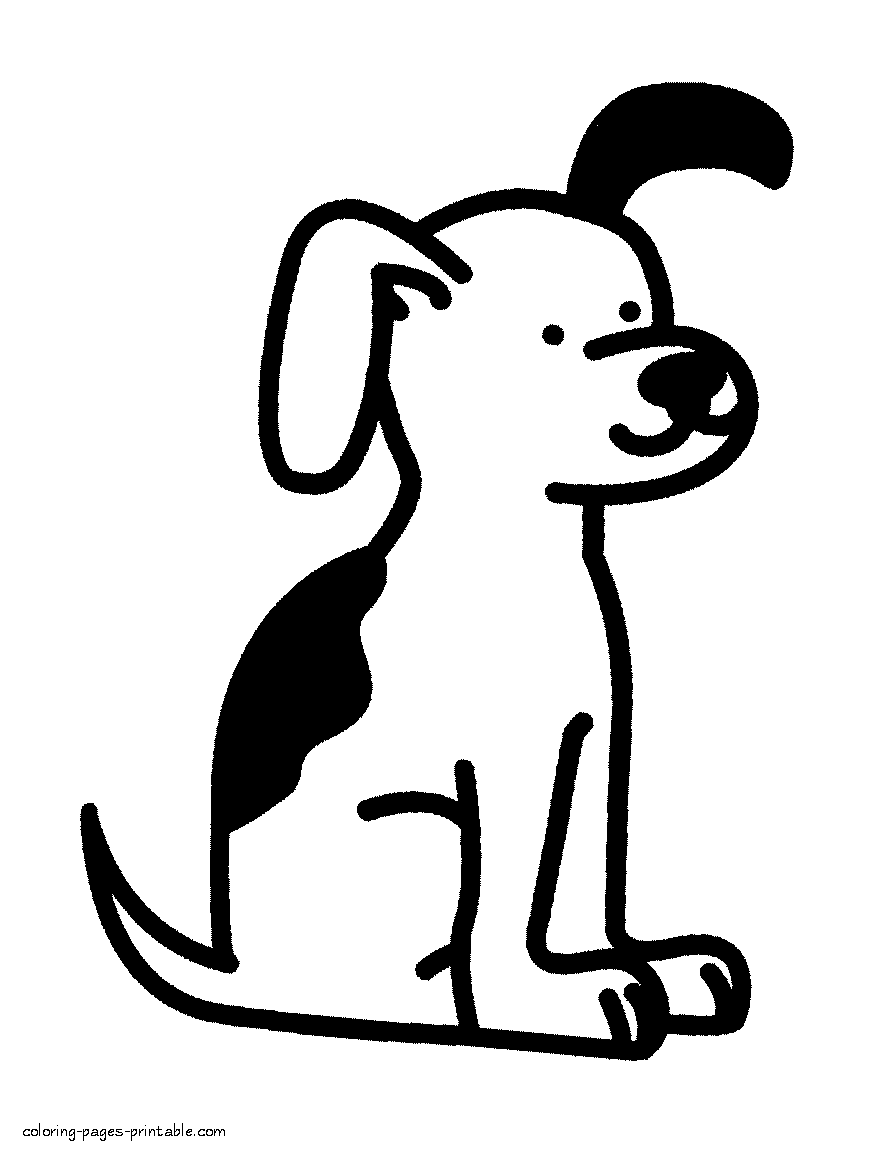 Printable coloring pages for toddlers. Little puppy
