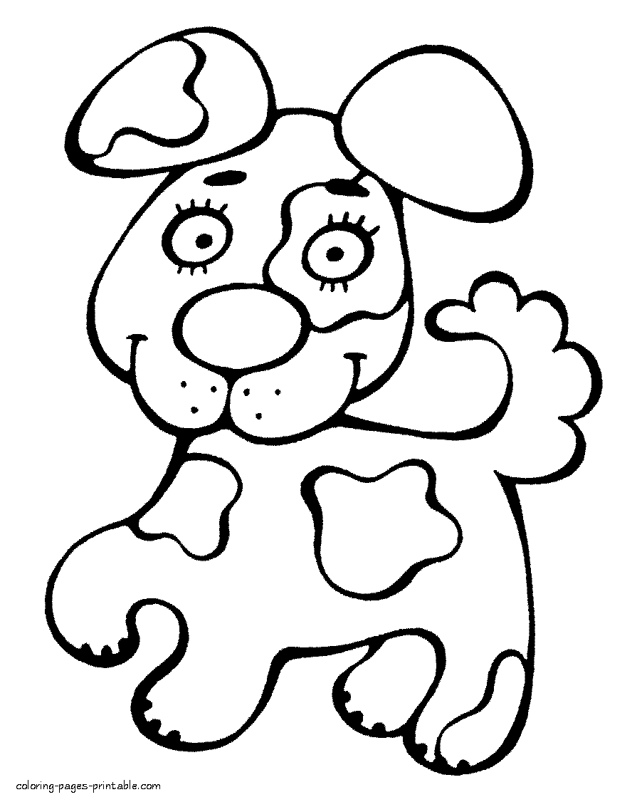 Coloring pages for preschoolers. Puppy easy picture