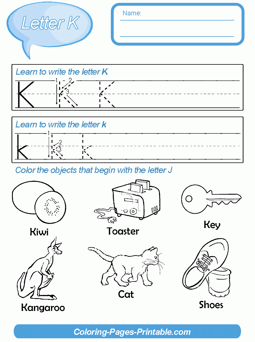 Letter Writing Sheets For Kindergarten