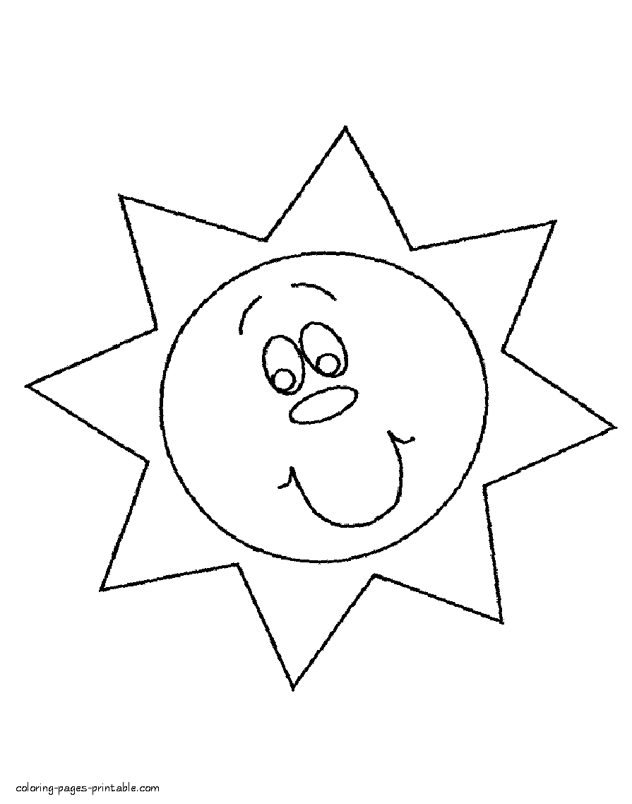 Sun coloring pages for kids its free