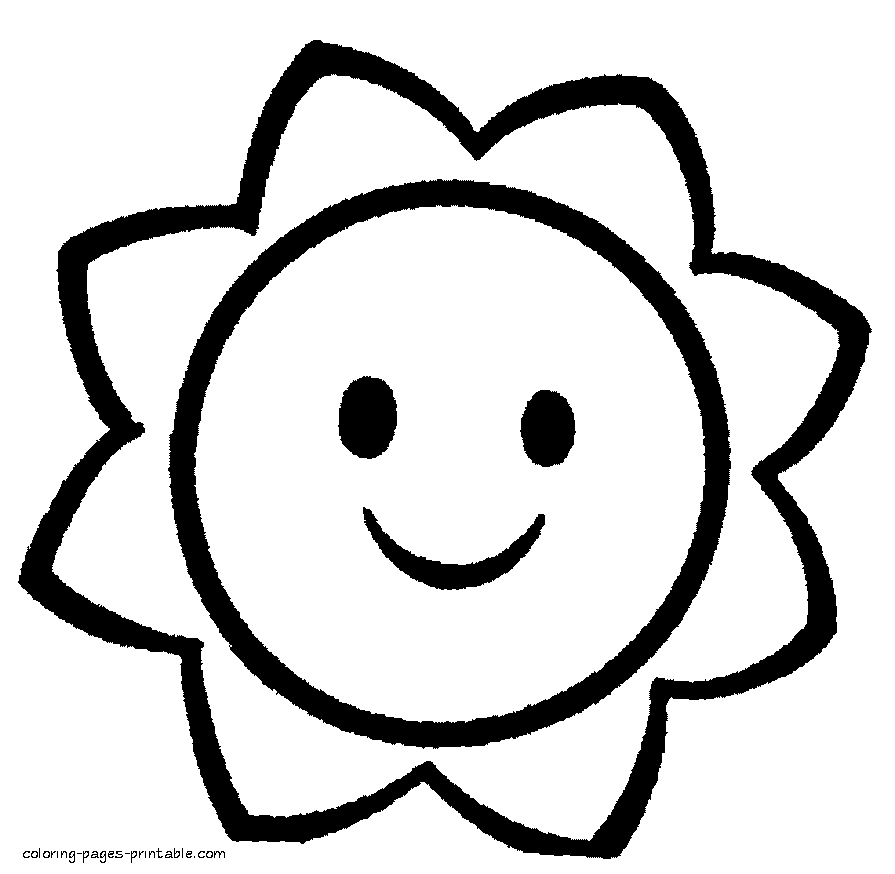 Free printable coloring pages for kindergarten. Sun