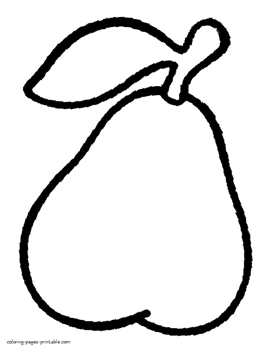 Pear coloring page for little 2-3-years aged kids
