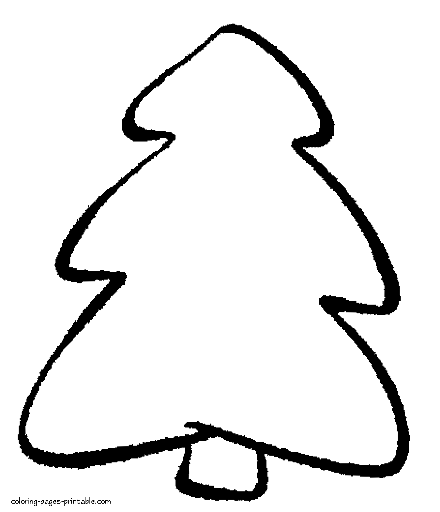 Fir-tree picture to color by toddlers and preschoolers at kindergarten