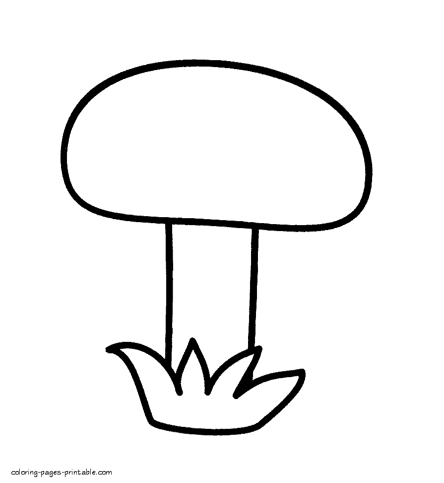 Coloring book nature to print for kindergarten. The mushroom