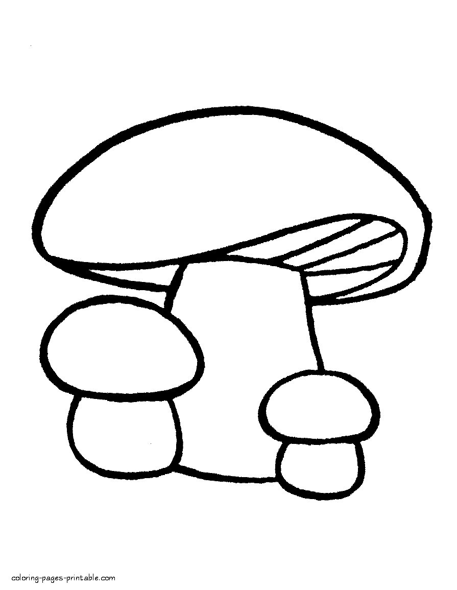 Free coloring pages of mushrooms for kindergarten
