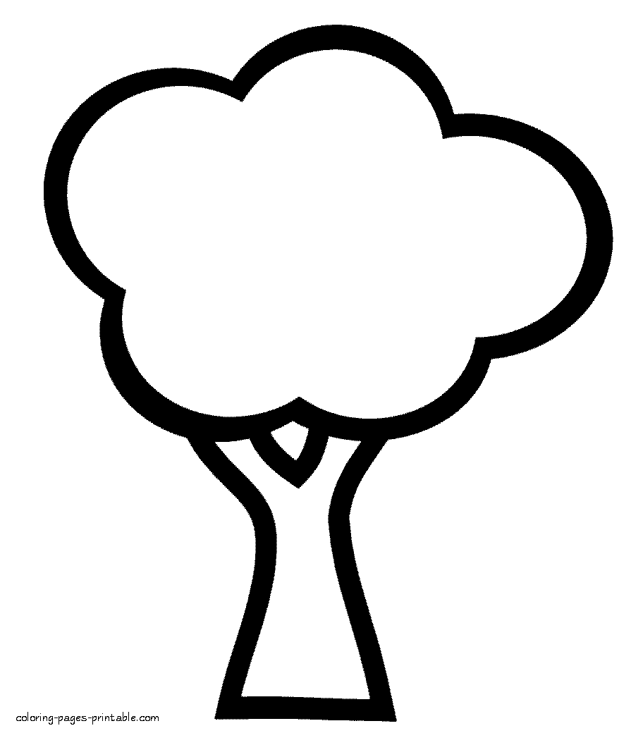 Coloring pages for littlest kids at kindergarten. The tree