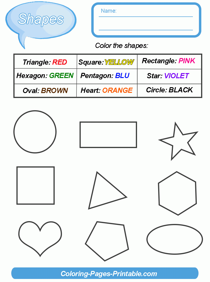 Free Shapes Worksheets COLORING PAGES PRINTABLE COM