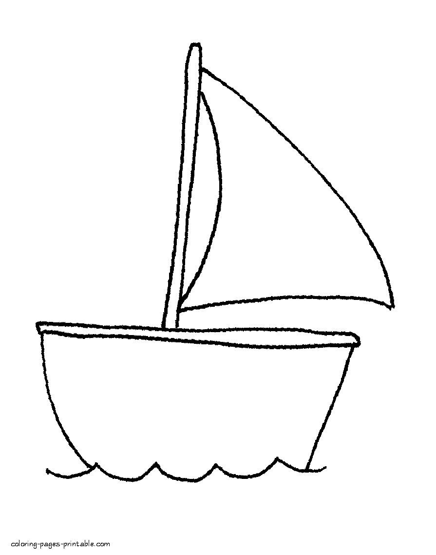 Easy coloring pages for under-five kids - Yacht