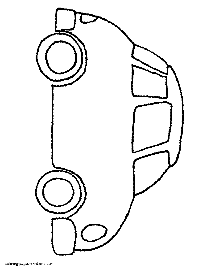 Car coloring pages for little kids (preschoolers)