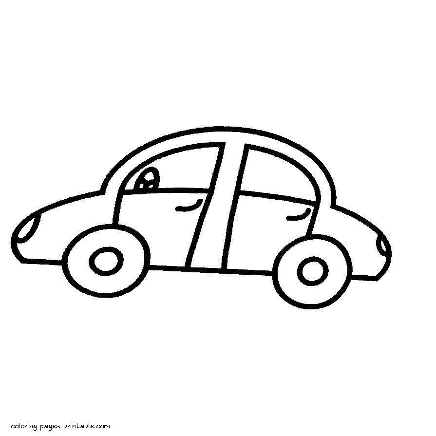 Cars colouring pages for preschool and toddlers