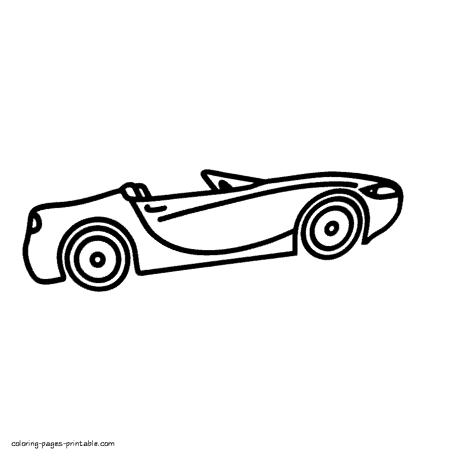 Cabriolet coloring page for young children for free