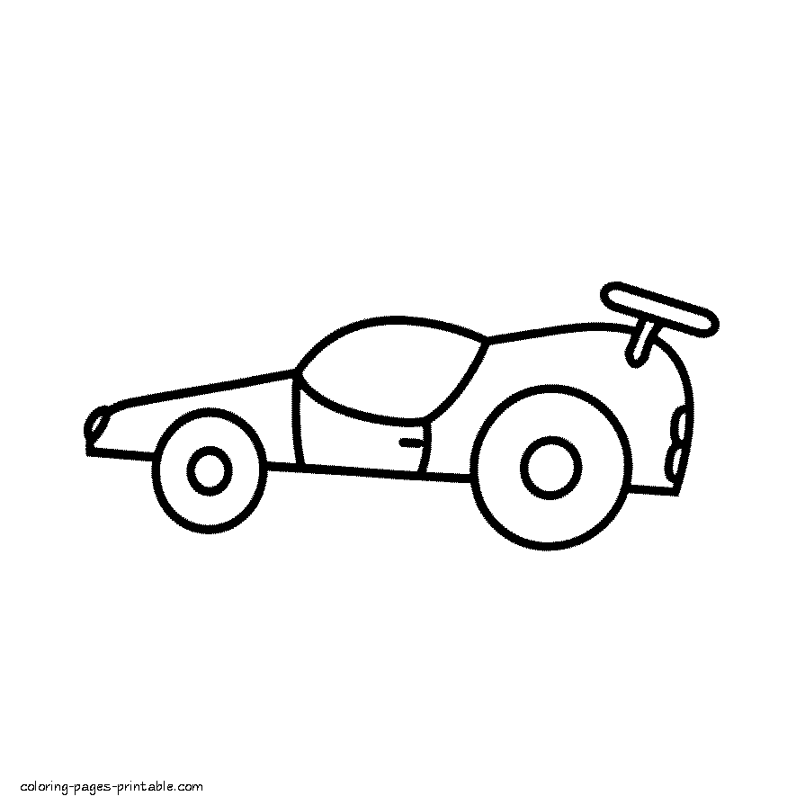 Retro sport car coloring page for prescholer