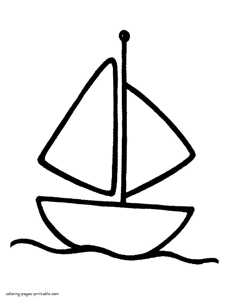 Sailing boat coloring page for preschooler & toddler