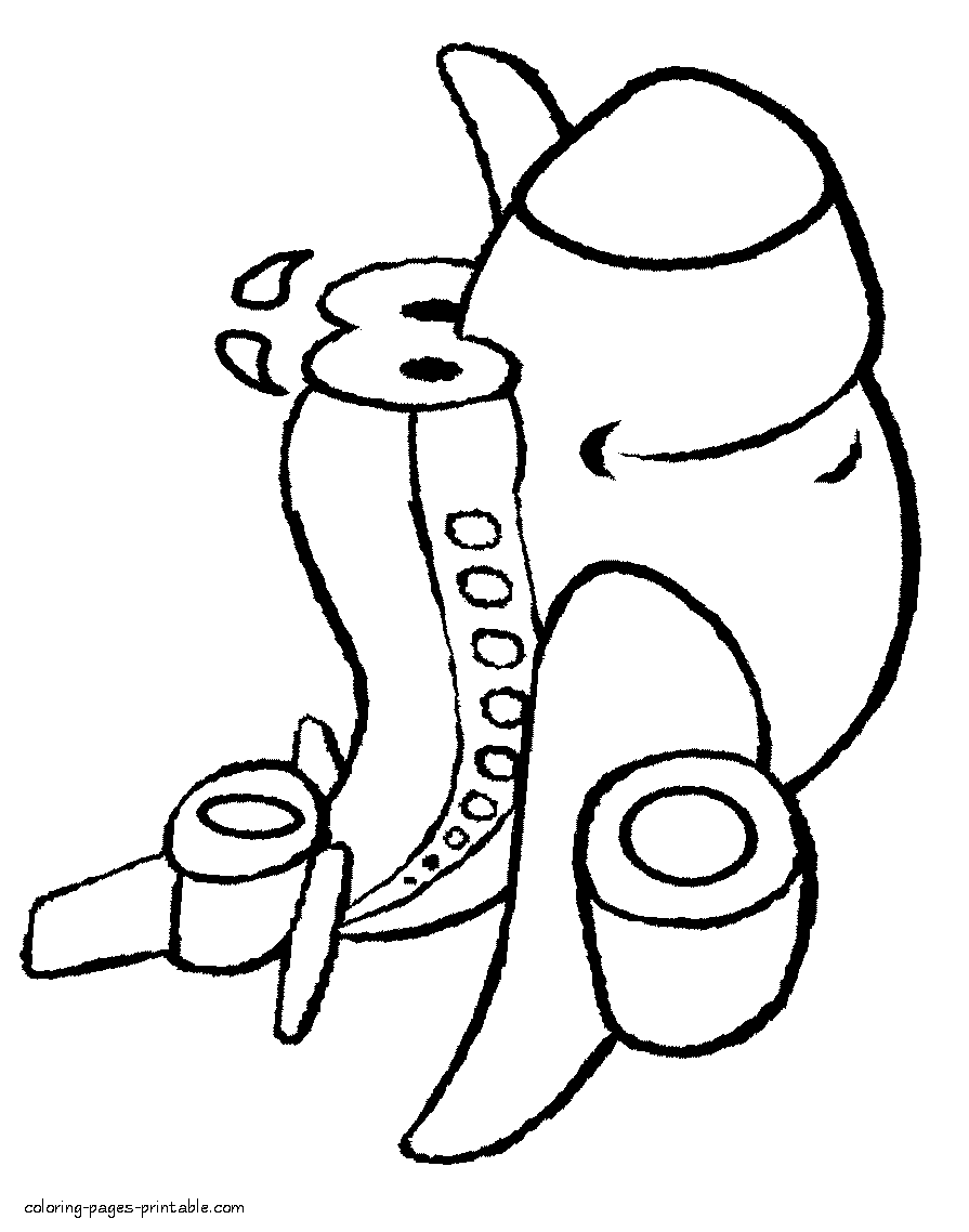 Airplane coloring page for toddlers and preschoolers