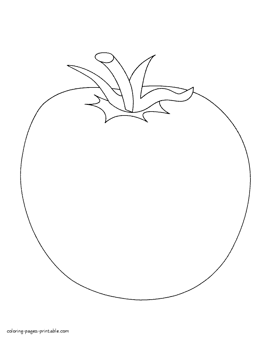Free coloring pages for toddlers & preschoolers. Tomato
