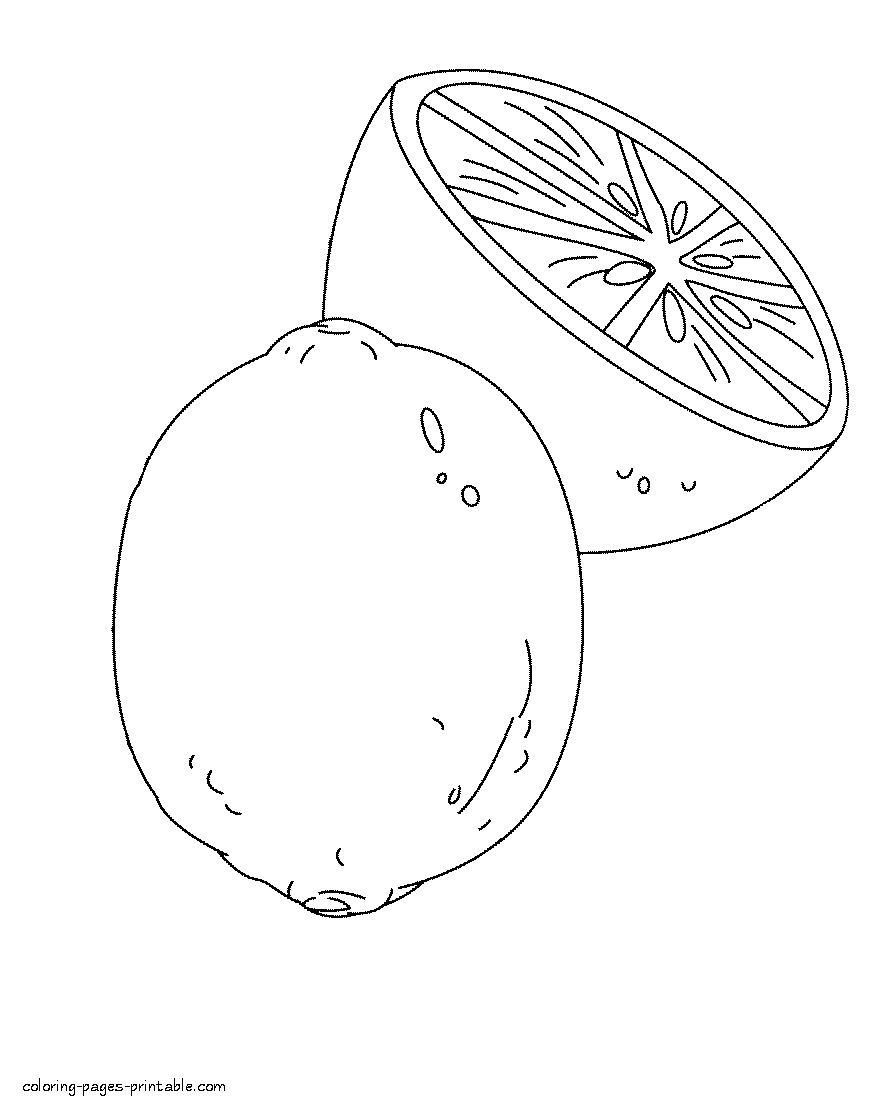 Printable preschool coloring pages of fruits for free