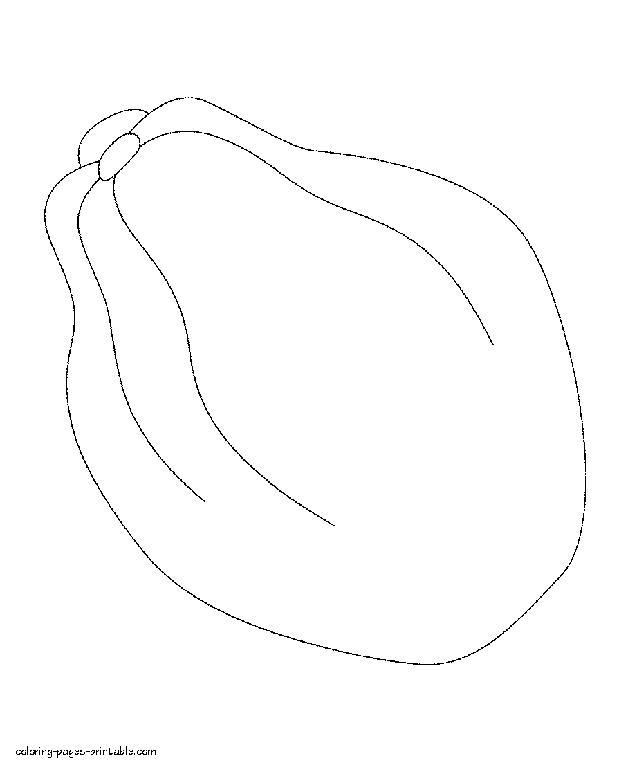 Coloring page of papaya for toddlers and preschoolers