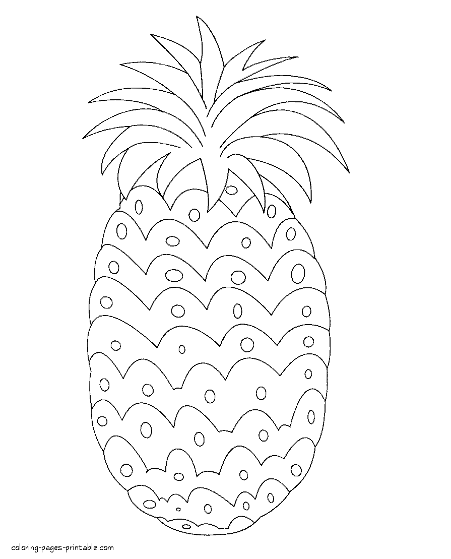 Fruits And Vegetables Coloring Pages Pineapple COLORING PAGES 