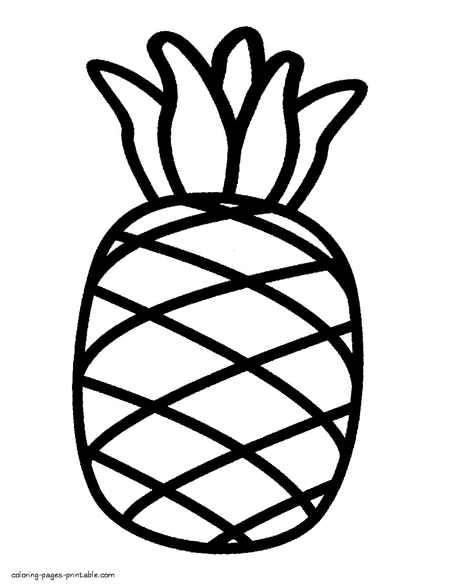 Pineapple toddler coloring pages for free