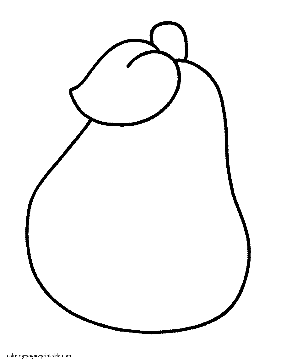 Easy coloring pages for toddlers. Pear