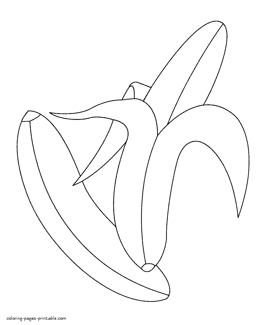 Banana coloring page for preschoolers