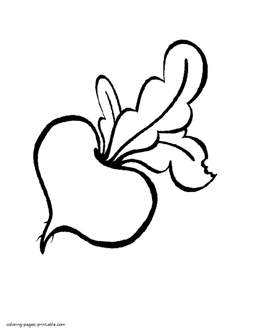 Fruit and vegetable coloring pages for preschool age