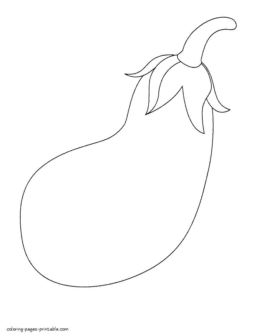Eggplant or aubergine colouring page to print for little kids