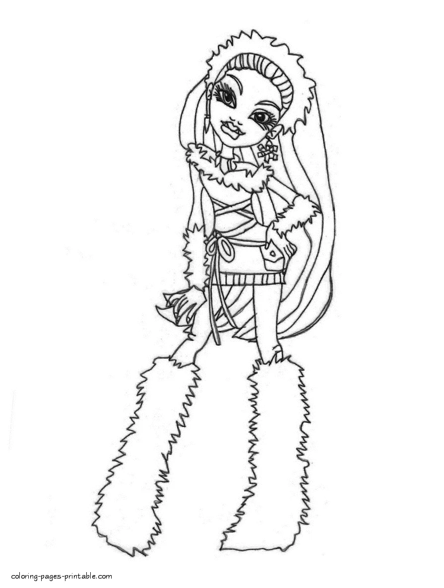 Monster High colouring pages. Abbey Bominable Monster High colouring pages. Abbey Bominable