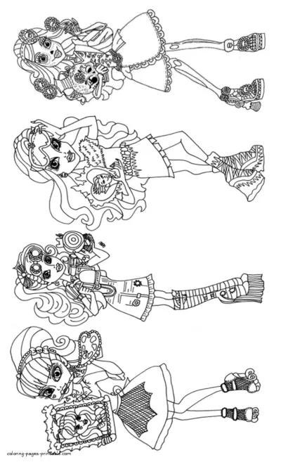 Abbey Bominable with her friends colouring page for free