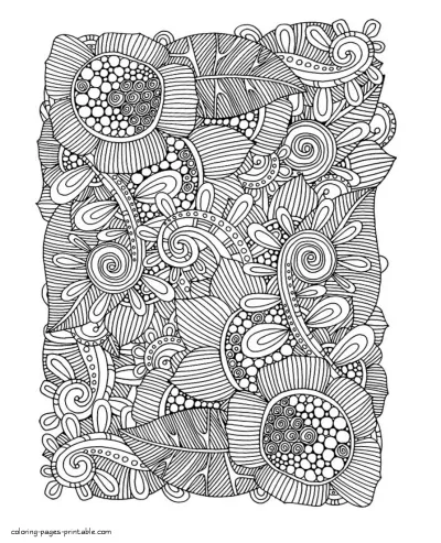Abstract Flowers Coloring Pages For Adults