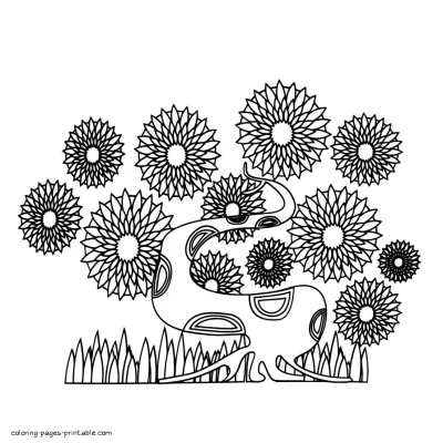 Abstract Tree. Printable Coloring Page
