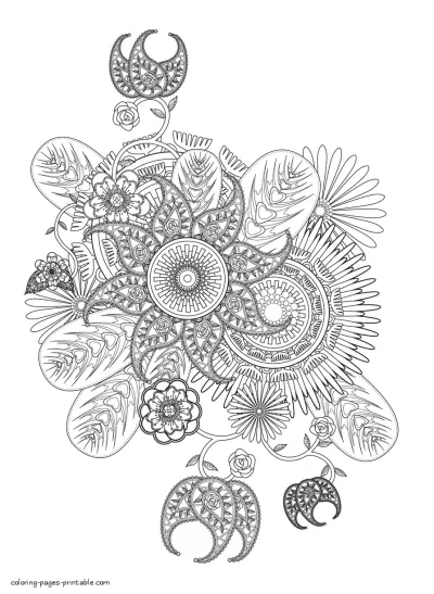 Printable Coloring Pages For Adults. Abstract Flowers