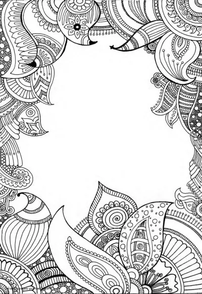 Hard Abstract Coloring Page. Greeting Card