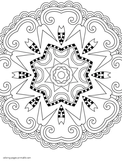 Abstract Mandala Coloring Page For Adults