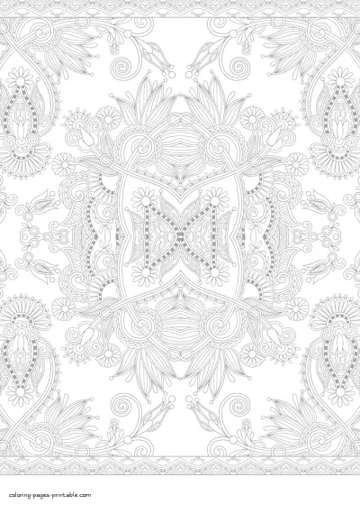Adult Coloring Page With Abstract Ornaments For Free