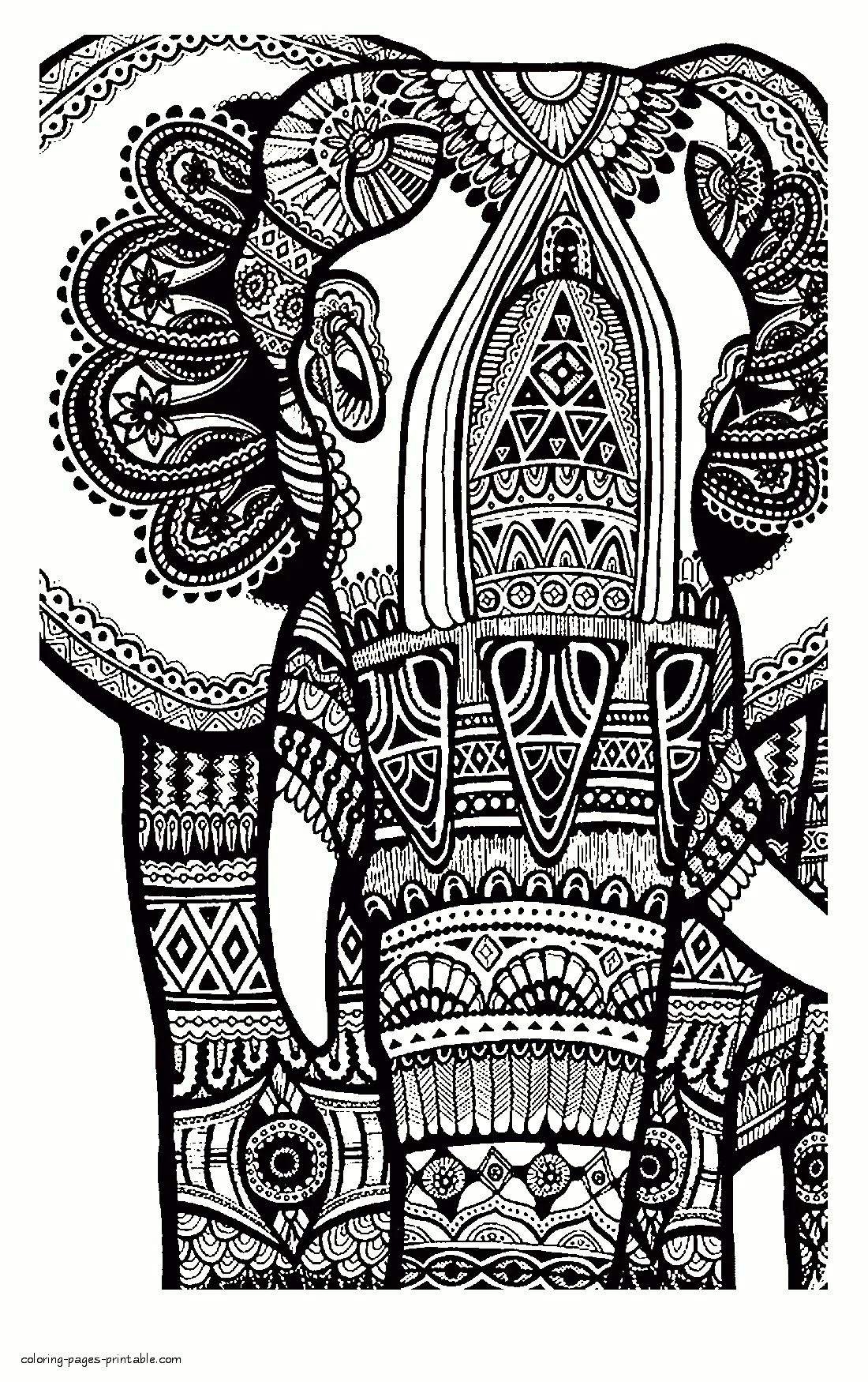 Elephant Coloring Book For Adults Elephant Coloring Book For Adults. Print It Free