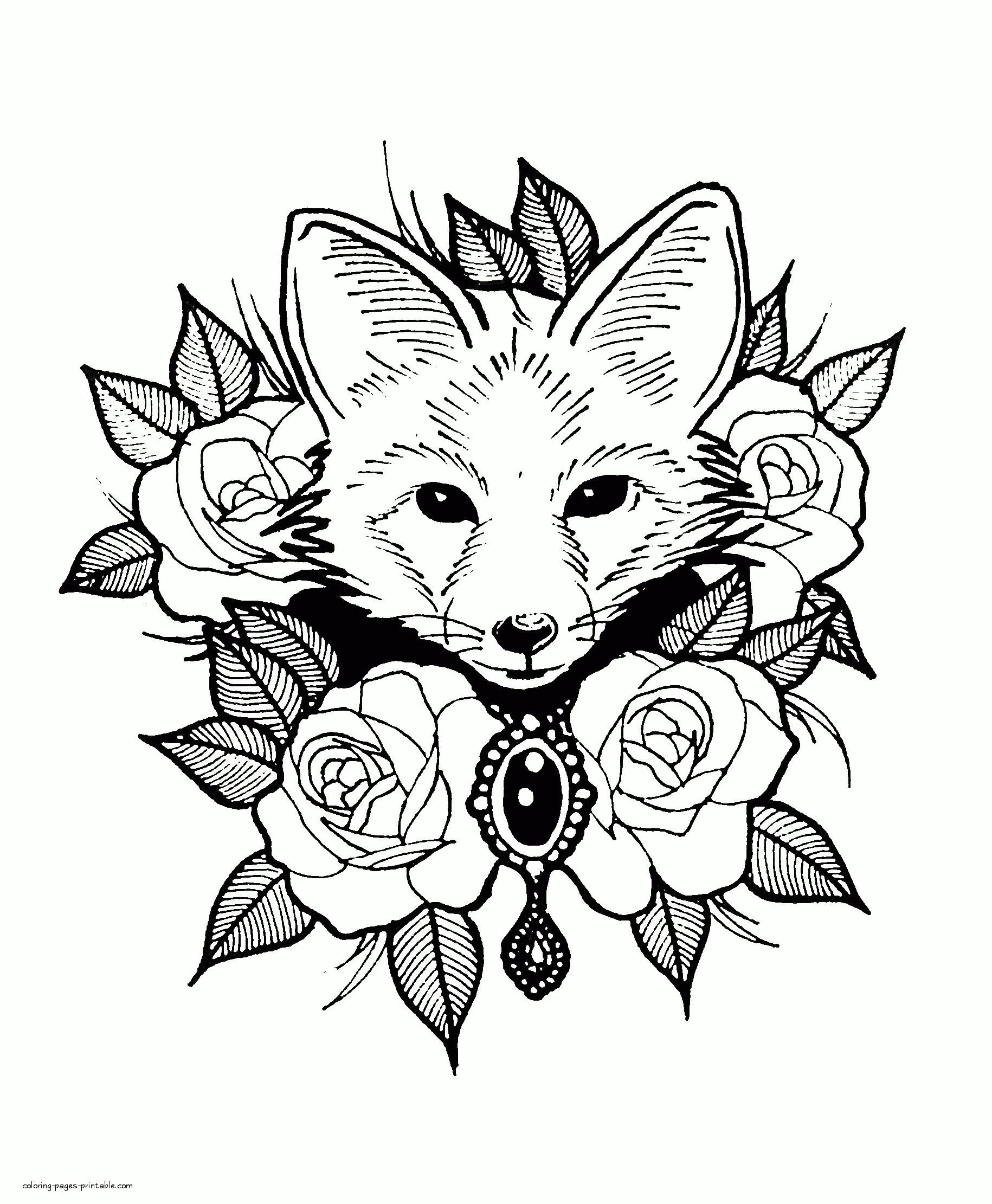 Fox Pup Coloring Page Fox Pup Coloring Page For Adults