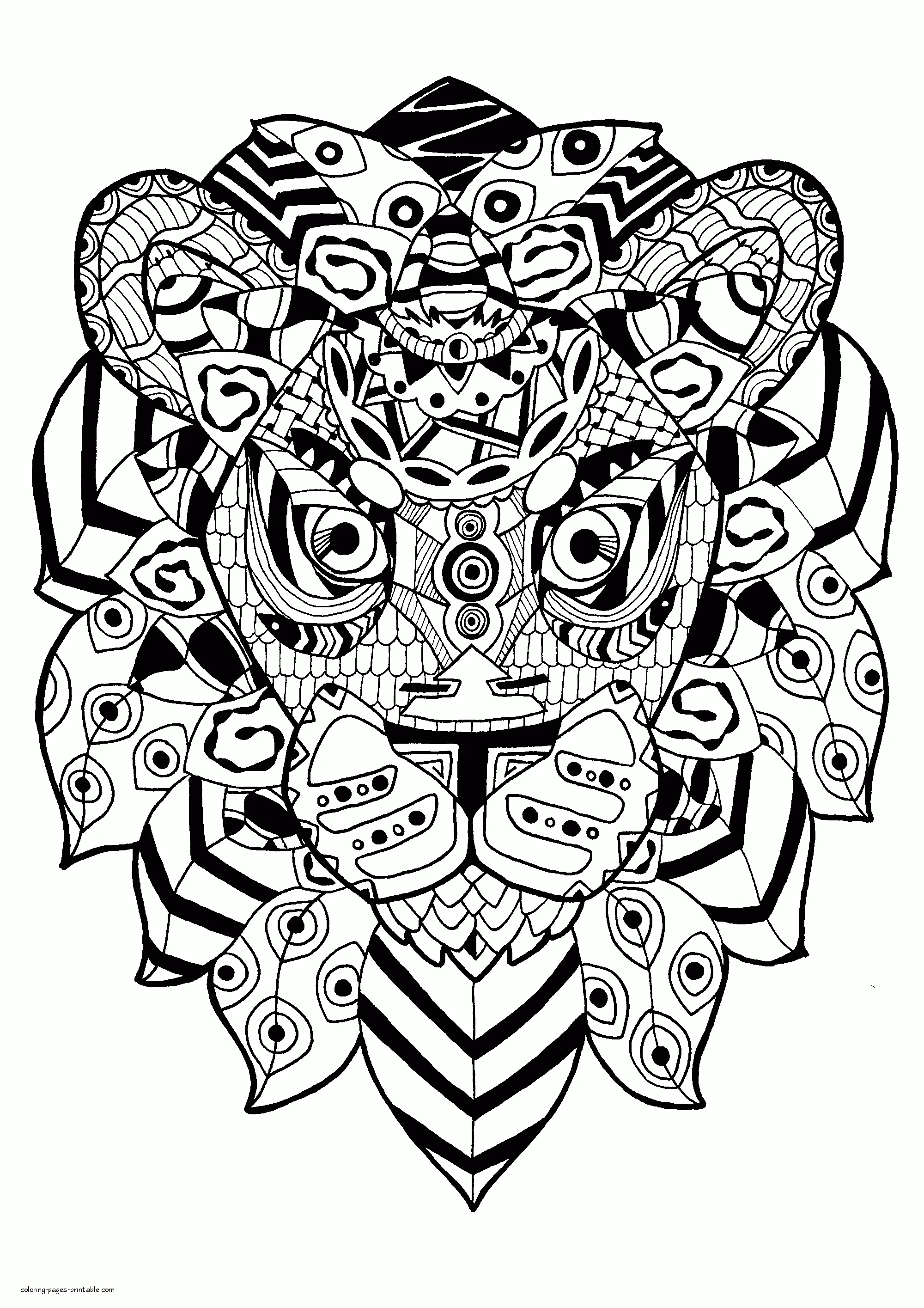 Zentangle Lion Coloring Page For Adults Difficult Zentangle Lion Coloring Page For Adults