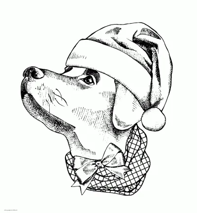 Real Dog Coloring Page For Adult. Animals