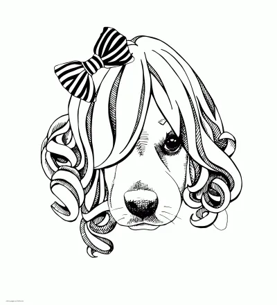Dog Face Coloring Page. Animal Pictures For Adults