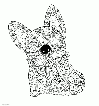 Mandala Animal Coloring Page. A Dog