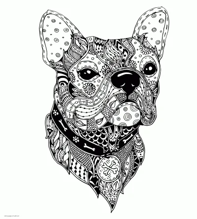 Complex Animal Coloring Pages. A Dog Face