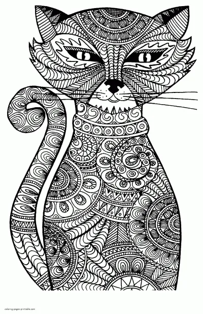 Cat. Printable Animal Coloring Pages For Adults 
