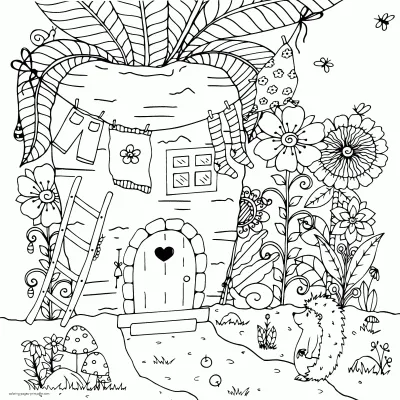 Adult Coloring Pages Of Animals. Hedgehog