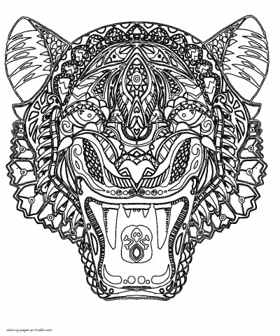 Tiger Coloring Pages For Adults Printable