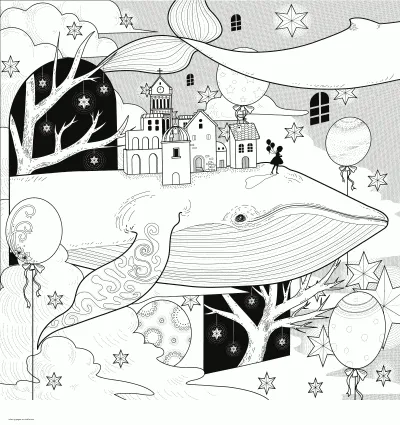 Whale. Animal Coloring Pages For Adults
