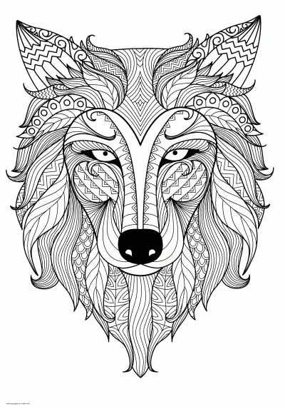 Relax Coloring Pages. Animal Faces For Adults